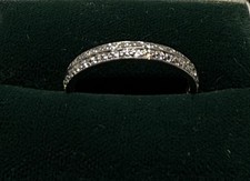 Beautiful 18ct 750 white gold diamond full eternity ring designer KC 