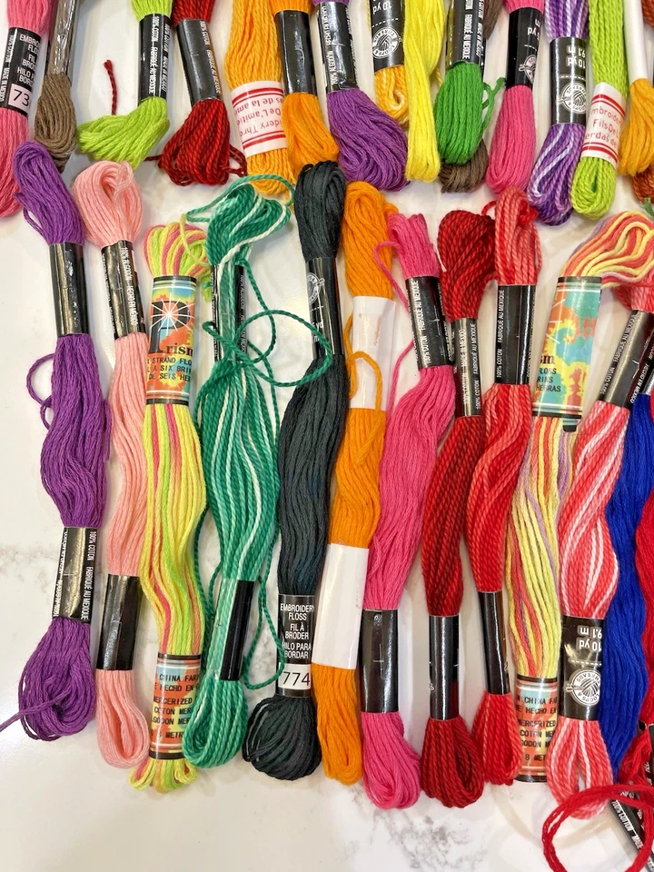 Lot Of 58 Multi Colors Cross Stitch Floss Cotton Thread Embroidery Sewing Skeins - Image 4 of 4