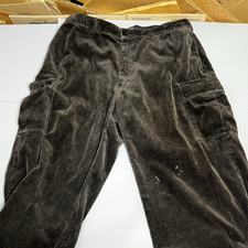 Polo Ralph Lauren 34 30 29 Vintage Corduroy Cargo Pants Y2k Faded Black Gray