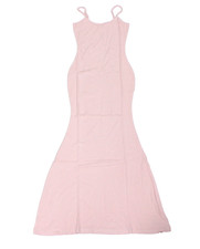 WeColor Pink Ribbed Adjustable Spaghetti Strap Midi Bodycon Dress Size Small