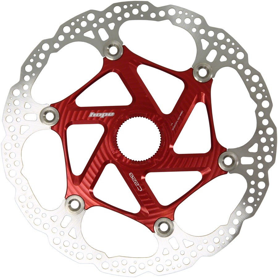 Hope MTB Floating Centre-Lock Disc Brake Rotor - 220mm Center-Lock Red 18190₽