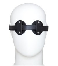 BDSM Bondage Leder Augenbinde Augenmaske Maske mit runden Kappen schwarz