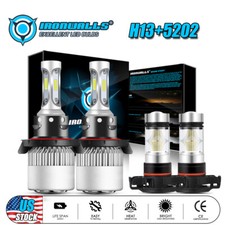 Ironwalls Combo H135202 Led Headlight High Low Beam Fog Light Bulb White 6000k Ironwalls Combo H135202 Led Headlight High Low Beam Fog Light Bulb White 6000k