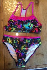 New Girl's Speedo 2 Piece Bathing Suit Sz. 14 Multicolored