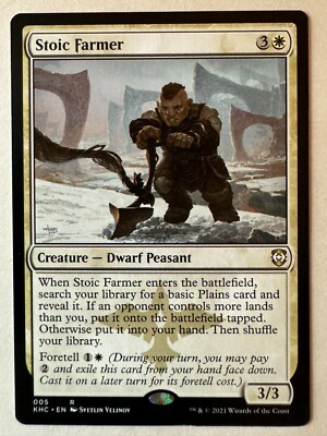 mtg best kaldheim cards Stoic Farmer Rare Mint MTG Card :: Kaldheim Commander Decks ::