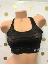Victoria's Secret VSX The Player Racerback Unlined Sports Bra Mesh Black NWT