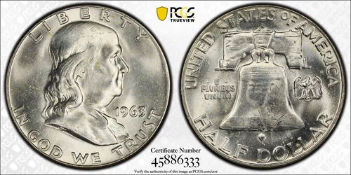 1963-D Franklin Half PCGS MS64 Gold Shield