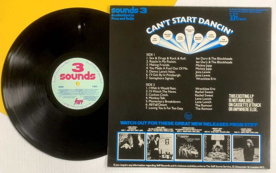 2x STIFF RECORDS UK Sampler LPs: Live Stiffs & Can't Start Dancing  *NM* a9120 - Image 3 of 4