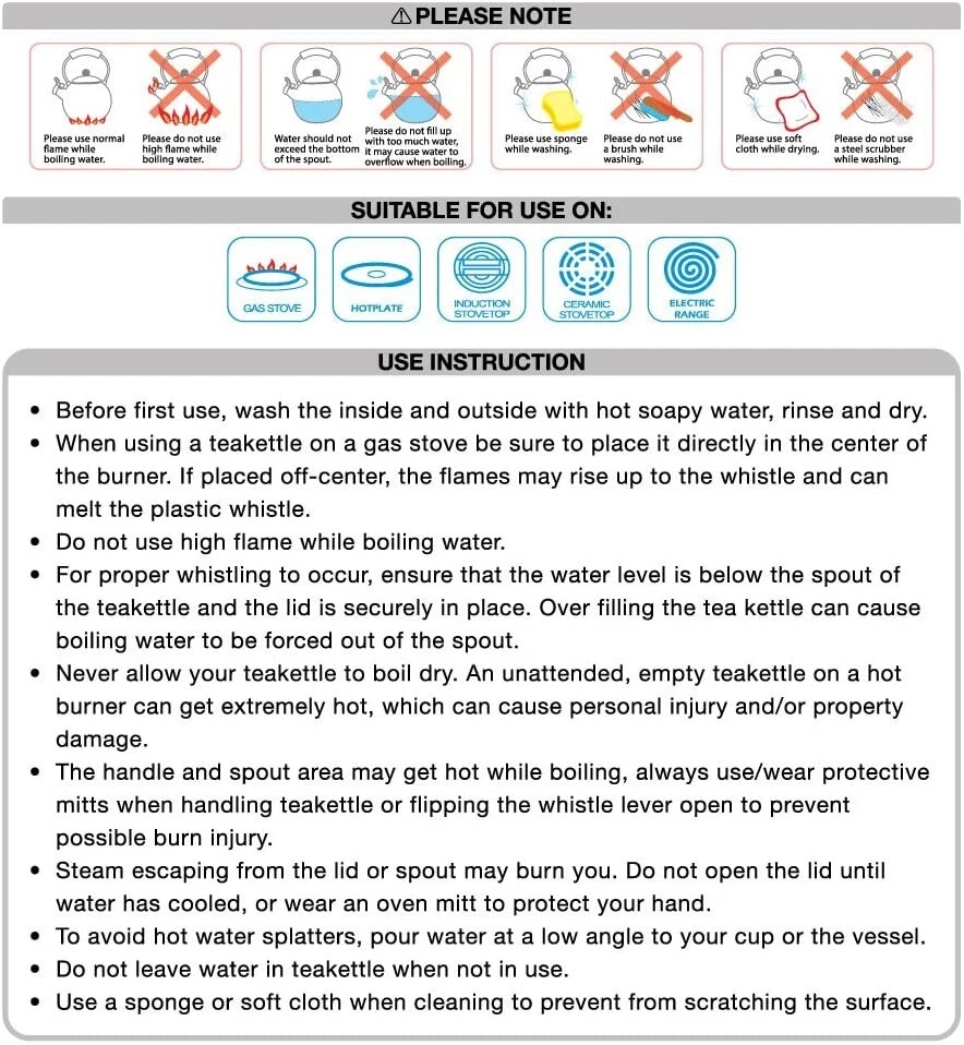 Tetera silbante para estufa decoración de lunares esmalte en acero 1,6 cuartos de galón Foto 4 de 4