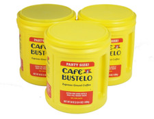 Cafe Bustelo Espresso Ground Coffee, Dark Roast 36 oz Canister 3 pack