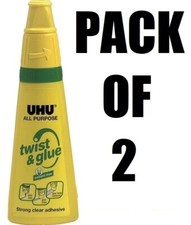 [ 2 PACK ] UHU Twist and Glue  [HUGE 95ml]  Strong Clear Adhesive Solvent Free