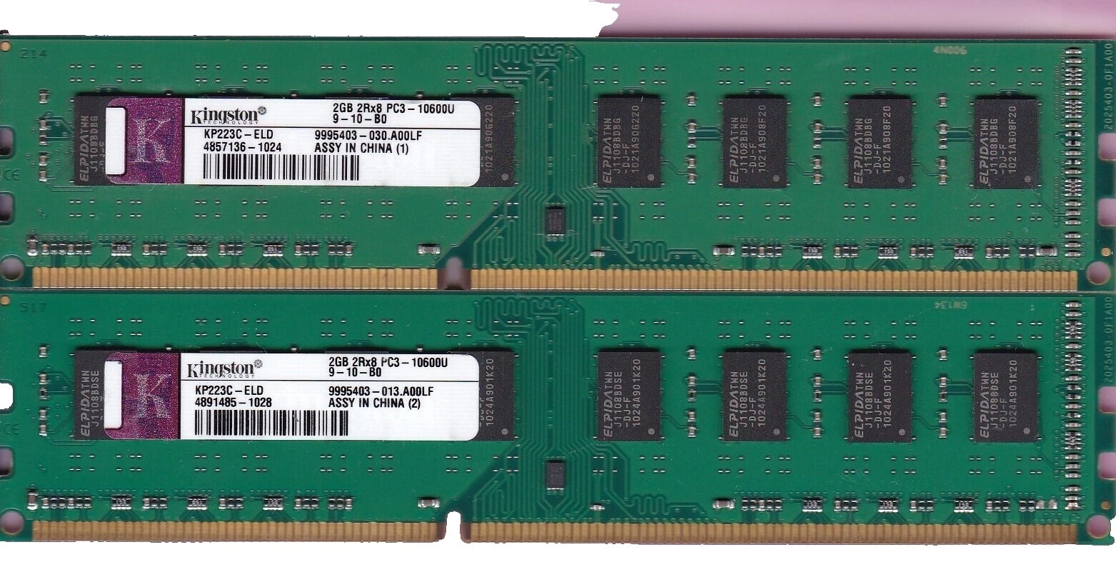 Kingston DDR3 SDRAM 2 GB Capacity per Module Memory (RAM)
