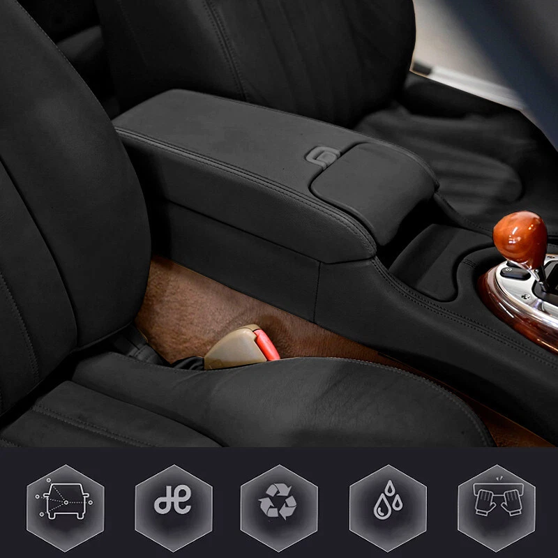 Console Lid Armrest Cover Leather for Jaguar XK XK8 XKR 1997-2006 Black - Image 2 of 4