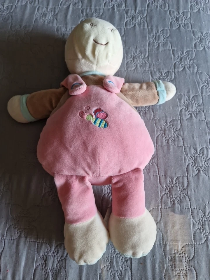 Doudou ane poney cheval marron rose bleu abeille 40 Cm AJENA - 8875 - Photo 2/3
