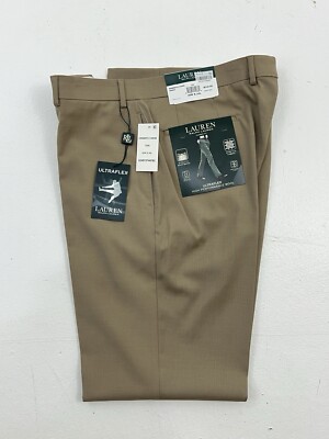 Lauren Ralph Lauren Mens Classic Ultraflex Wool Dress Pants Tan 37x34 NWT  $140