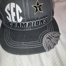 2012 SEC Champions Vanderbilt Black Flat Bill Mesh Back Trucker Baseball Hat Cap
