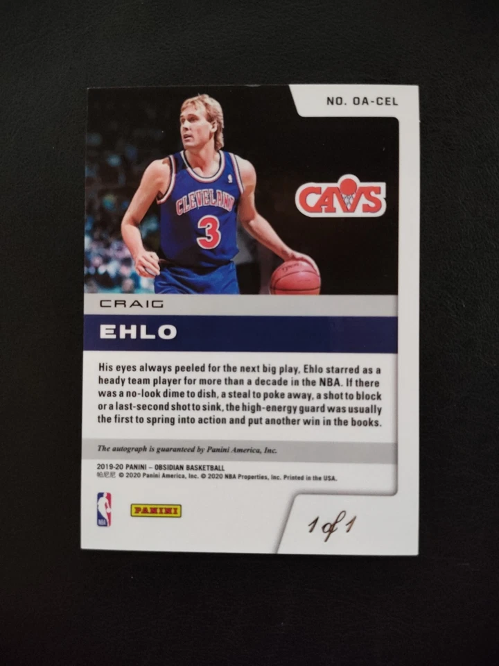 2019-20 Panini Obsidian Onyx White Mojo Craig Ehlo Auto 1 OF 1! 1/1 #OA-CEL - Image 4 of 4