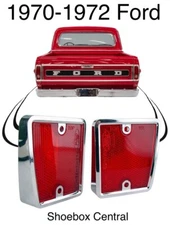1970 1971 1972 Ford Pickup Truck Rear Bed Reflector Kit Below Tail Light PAIR