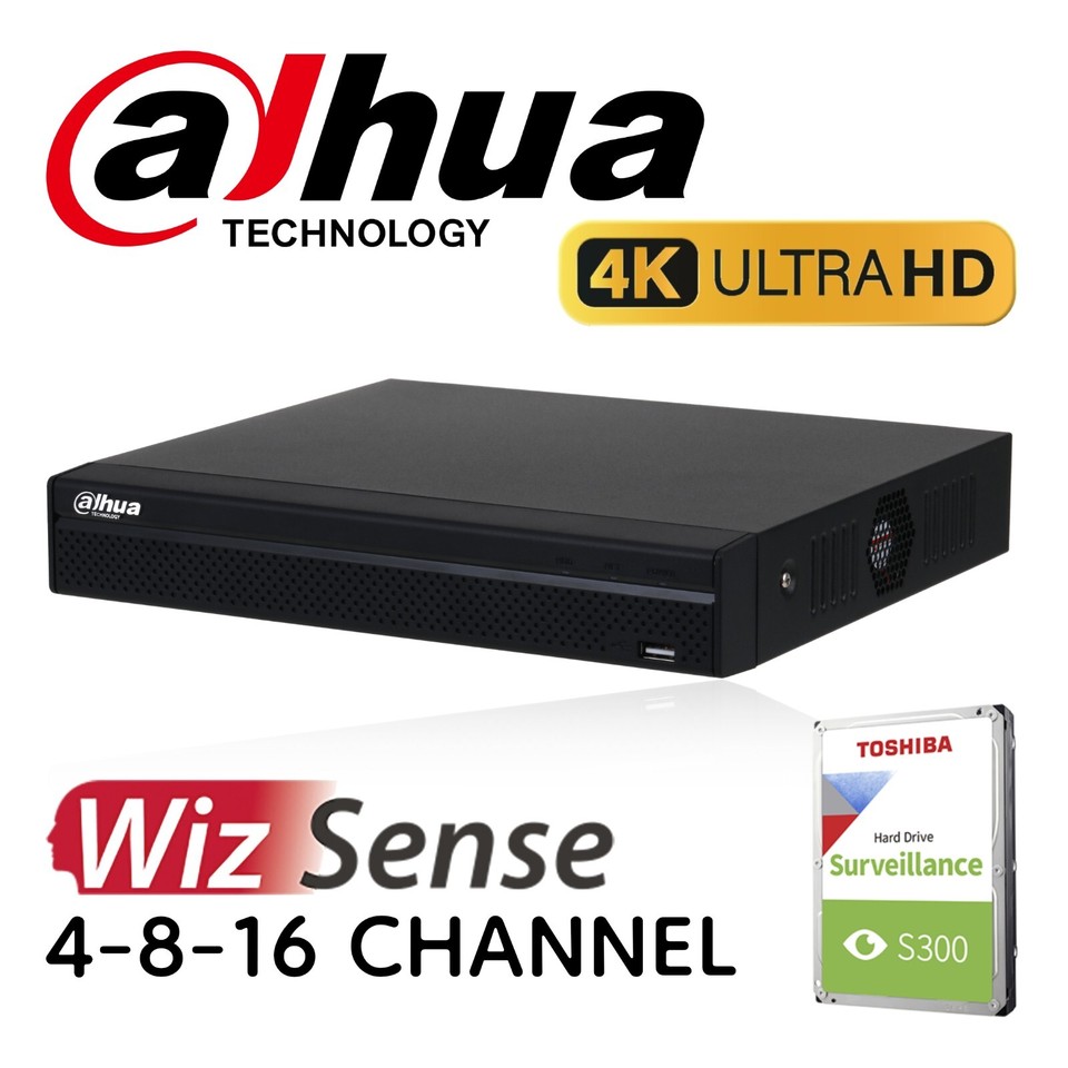 DAHUA 4K NVR uLTRAHD 8MP IP PoE RECORDER 10TB HDD HDMI VGA H