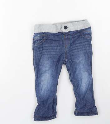 Rochas Jungen blau Baumwolle Cargo Jeans Größe 9-12 Monate