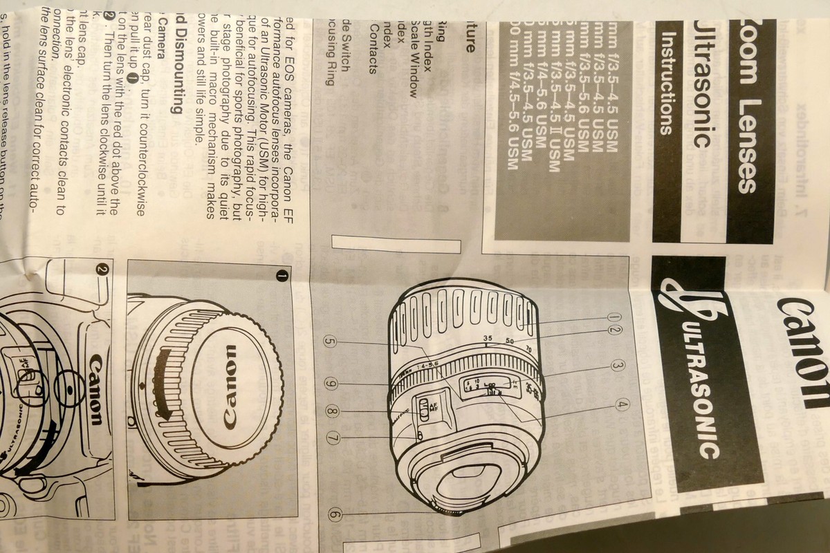 Canon 28-105mm EF Ultrasonic Lens guide 100-300mm USM Brochure | eBay