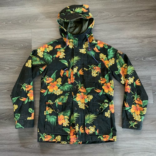 Hooded Floral Jacket Black 
