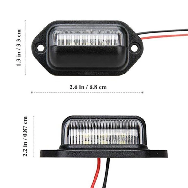 2PÇS Universal 6 LED Placa de Licença Tag Lâmpada Lâmpada para Carro Caminhão SUV - Imagem 4 de 4