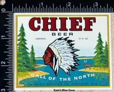 Chief Beer Label - WISCONSIN