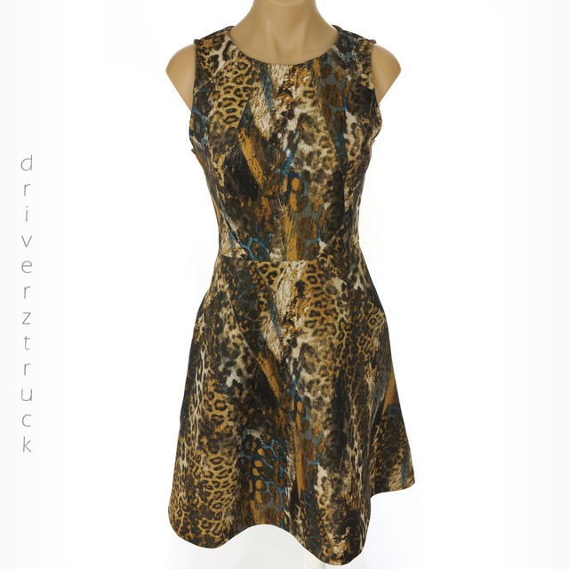 multi coloured leopard print dress