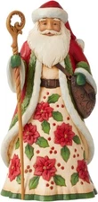 Jim Shore Heartwood Creek "Beautiful Christmas" Santa with Poinsettias 6009684FD