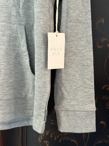 $94 FREE FLY Women's Bamboo Lightweight Fleece Hoodie | Heather Grey | Large - Picture 12 of 18