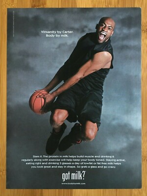 2007 Vince Carter GOT MILK? Print Ad/Poster New Jersey Nets NBA Basketball Art