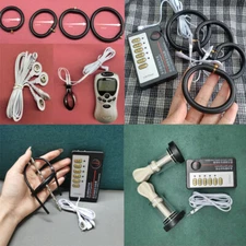 E-Stim Shock Ball Stretcher Penis Ring Breast Suction Cup Enlarger Male Female