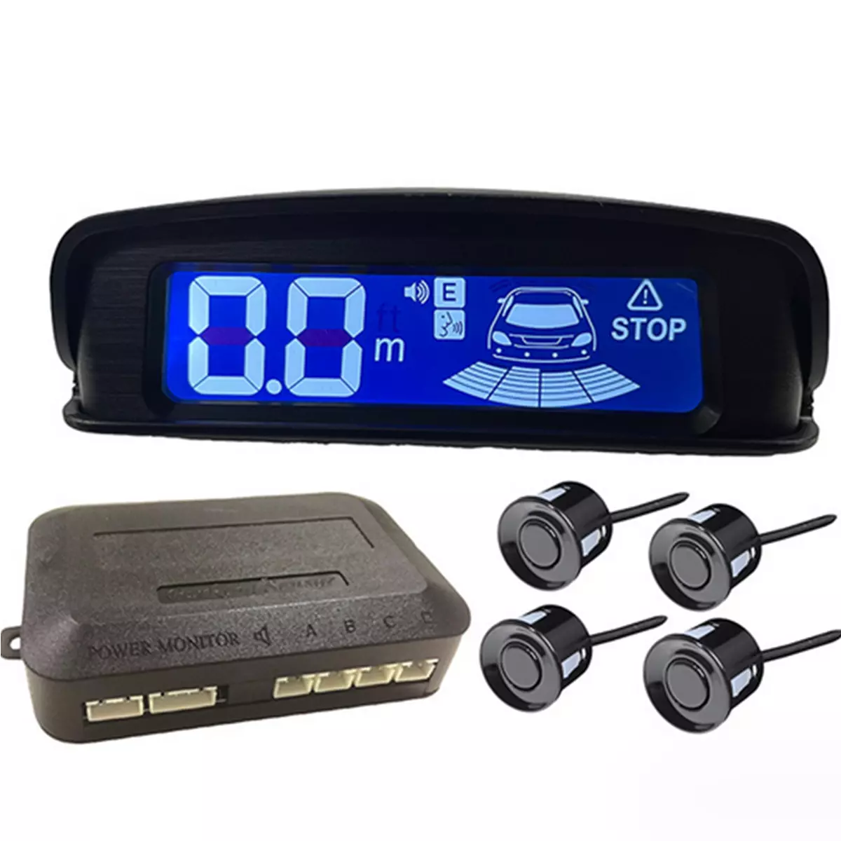 Parking Sensor Detector de carro Display de LED automático Kit de sensor de  estacionamento Assistência reversa Monitor de radar de backup Detector de  carro de estacionamento