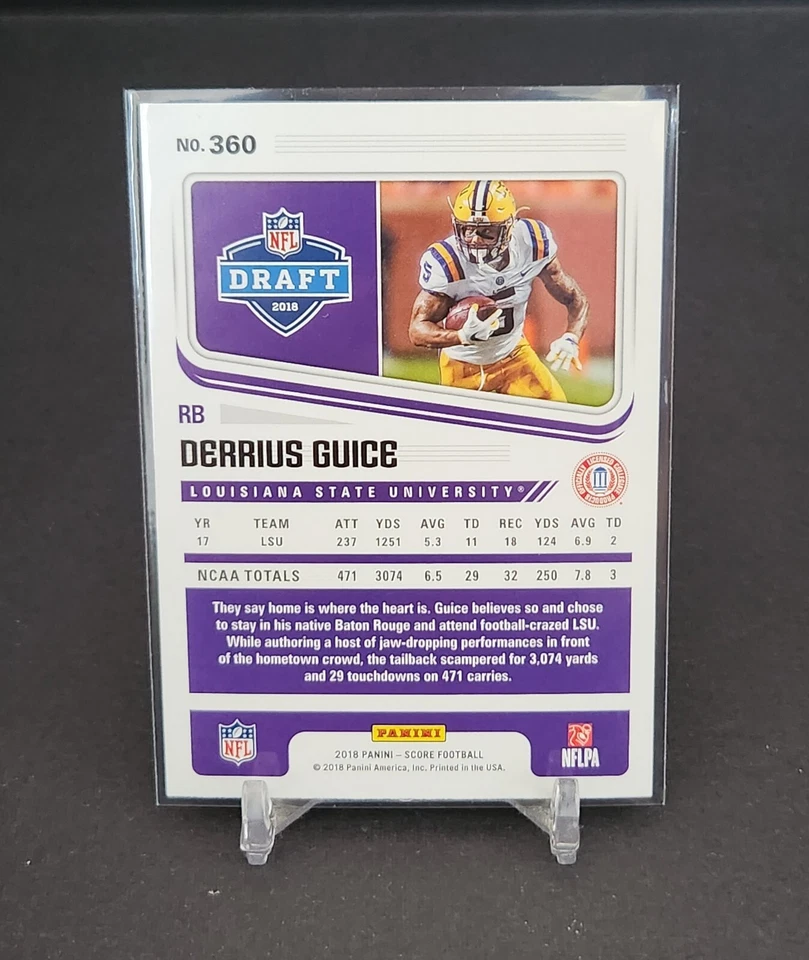 2018 Score #360 Derrius Guice RC - Image 2 of 2