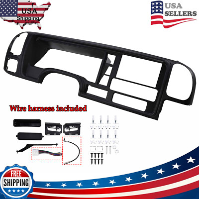 FOR 1995-2002 GMC FULL-SIZE TRUCKS / SUVS VEHICLES DOUBLE DIN DASH KIT BLACK