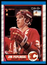 1989-90 O-Pee-Chee Jim Peplinski . Calgary Flames #206