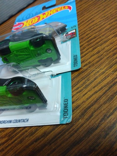 2018 Hot Wheels #181 Tooned 1/5 LAMBORGHINI COUNTACH Black/Green w/Black Pr5 Sp - Picture 14 of 14