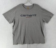 Vintage Carhartt Distressed Gray Short Sleeve T Shirt Made In USA Size XL