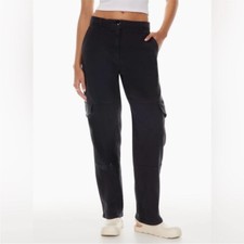 Aritzia Wilfred Free Women's Maeve Mid Rise Twill Cargo Pants Black Sz 4