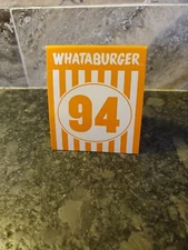 WHATABURGER TABLE TENT No. 94 Place CARD TEXAS HAMBURGER RESTAURANT #94