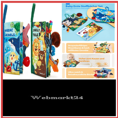 Luxus-3D-Bilderbuch für Baby - Fühlbuch Spielzeug mit Knistern ab 0 Monate