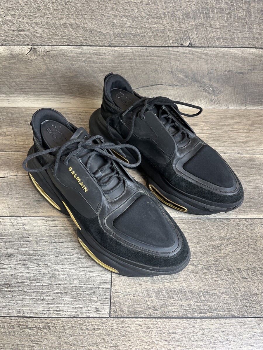 BALMAIN ブラック モノグラム B-Bold ローカットスニーカー BALMAIN ブラック モノグラム B-Bold ローカットスニーカー