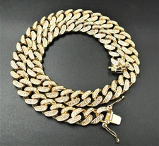 Miami Cuban Chain ICED Necklace or Bracelet Hip Hop Mens Plated CZ Jewelry 