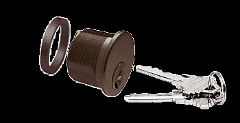 CRL DRA50DU Dark Bronze Keyed Cylinder for Center Lock with Deadlatch ...