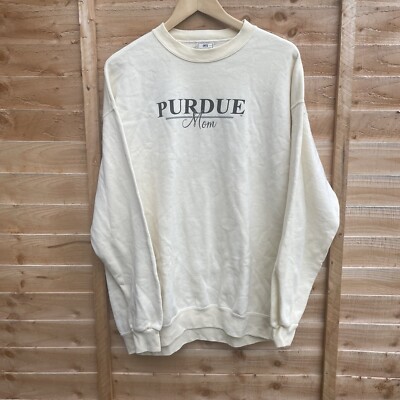 Vintage Lee XL Heavyweight PURDUE Mom Damen hellgelb Rundhals Pullover