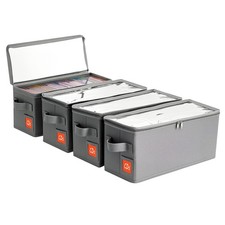 Stackable CD Holder  Storage Case - CD Storage Organizer with Lid  Handle -...