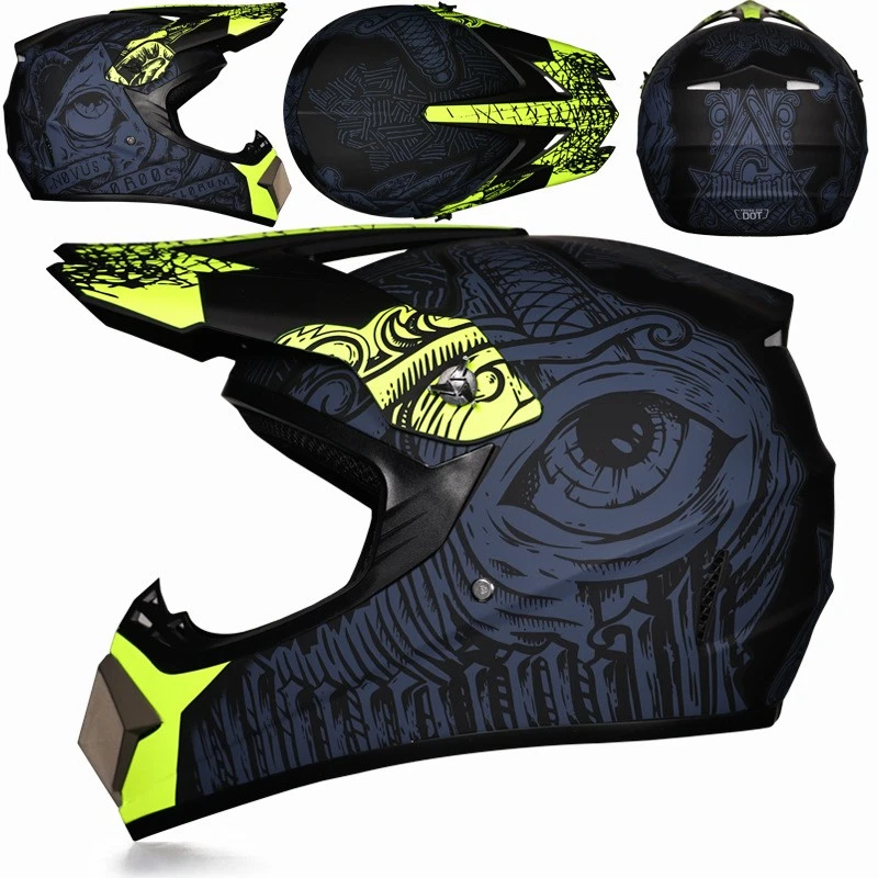 ATV Dirt Bike Off Road Motorbike Helmet Crash Motorcross Helmet+Free Gloves Mask - Image 2 of 4