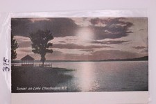 Sunset Over Lake Chautauqua NY Postcard Hugh C Leighton Co Circa 1910