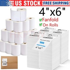 4"x6" Direct Thermal Shipping Labels for Zebra  Rollo Printer Fanfold and Rolls